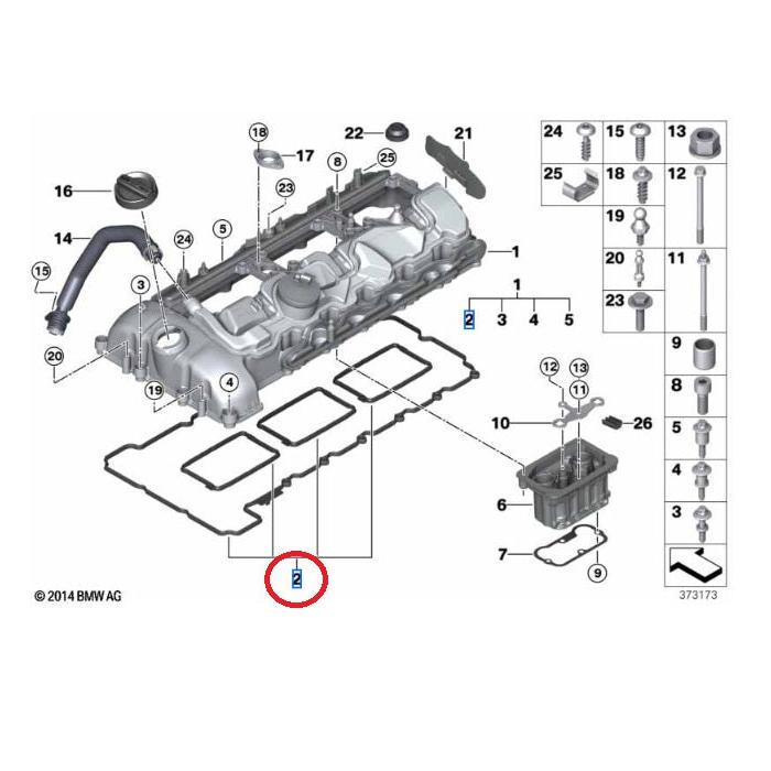 Genuine BMW N55 & S55 Rocker Cover Gasket - 11127587804