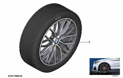 BMW Genuine F20 F21 F22 F23 M Performance 19" Alloy Wheels & Tyres Style 405M - 36112287875
