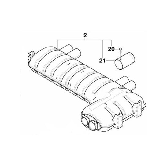 Genuine E46 M3 CSL Backbox with Tips - 18107833504