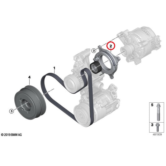 Genuine BMW B38 B46 B48 Mechanical Belt Tensioner - 11289485813