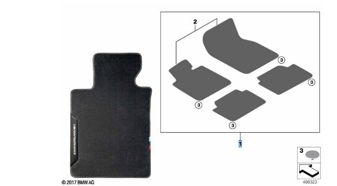 Genuine BMW F40 F44 M Performance Floor Mats 51472468487