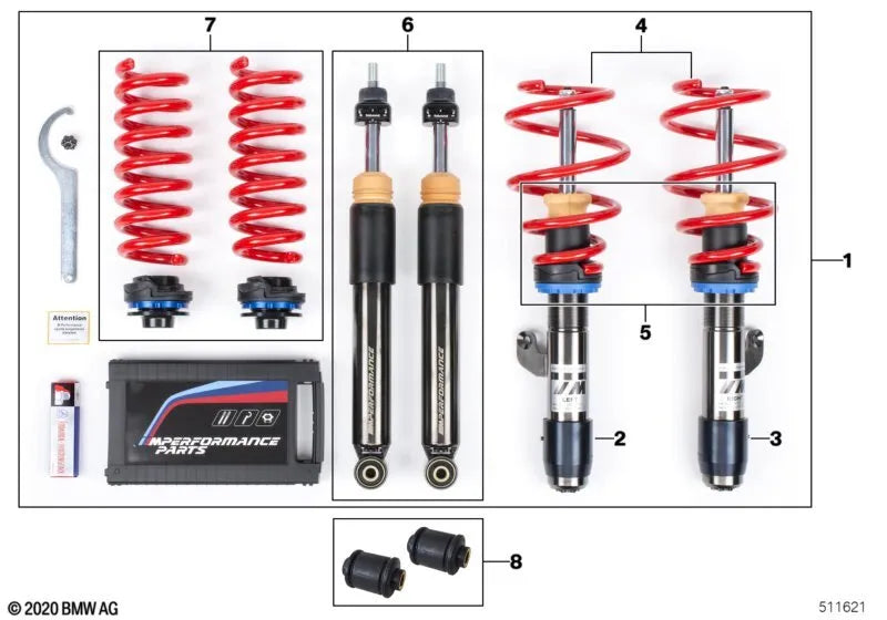 Genuine BMW F87 M2 M Performance Adjustable Coilover Suspension Kit 33502413033